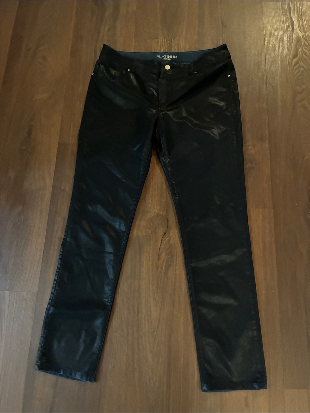 Platinum Chicos Women's Black Coated Skinny Pants